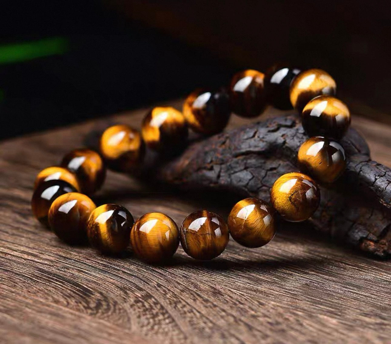 Natural Golden Tiger’s Eye Bracelet - Polished Gemstone Strand with Signature Chatoyancy