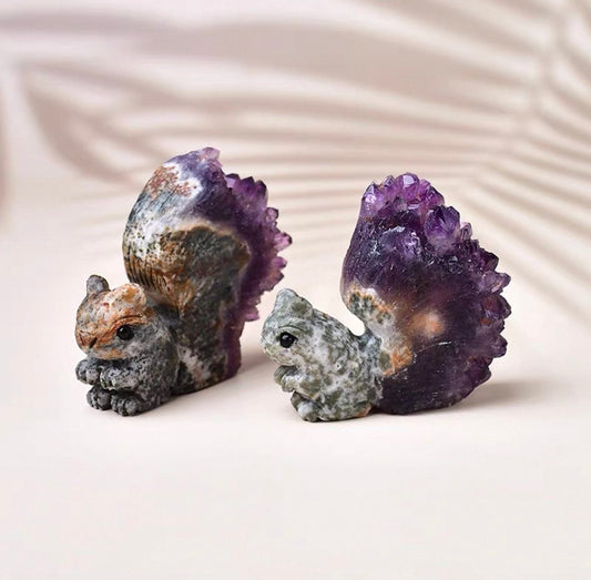 Crystal Clusters Animal Sculpture - Squirrel